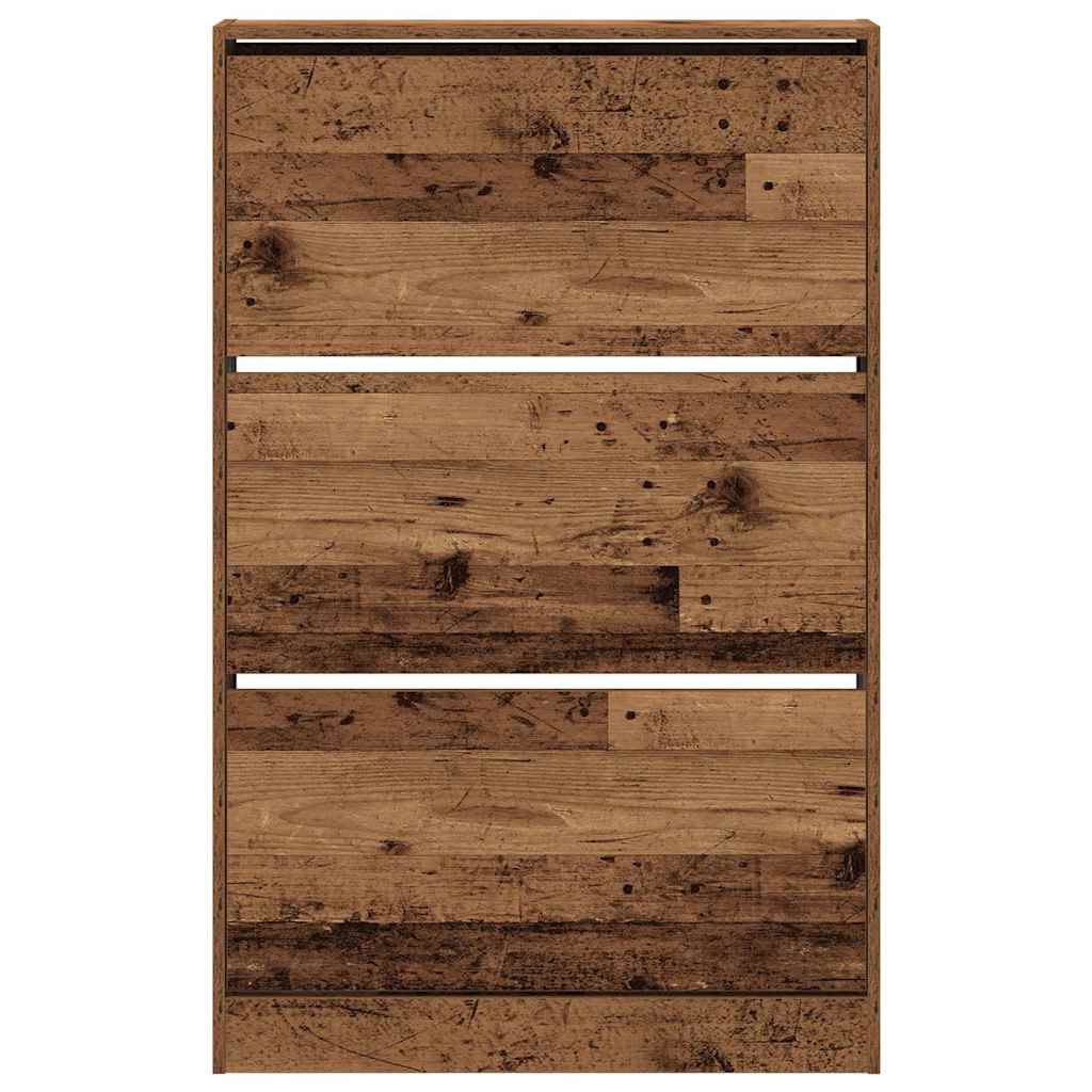 vidaXL Szafka na buty z półką Stare drewno 80 x 21 x 125,5 cm