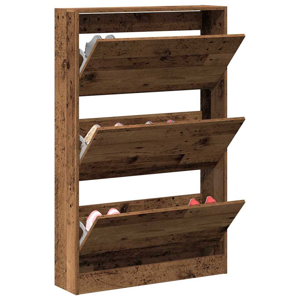 vidaXL Szafka na buty z półką Stare drewno 80 x 21 x 125,5 cm
