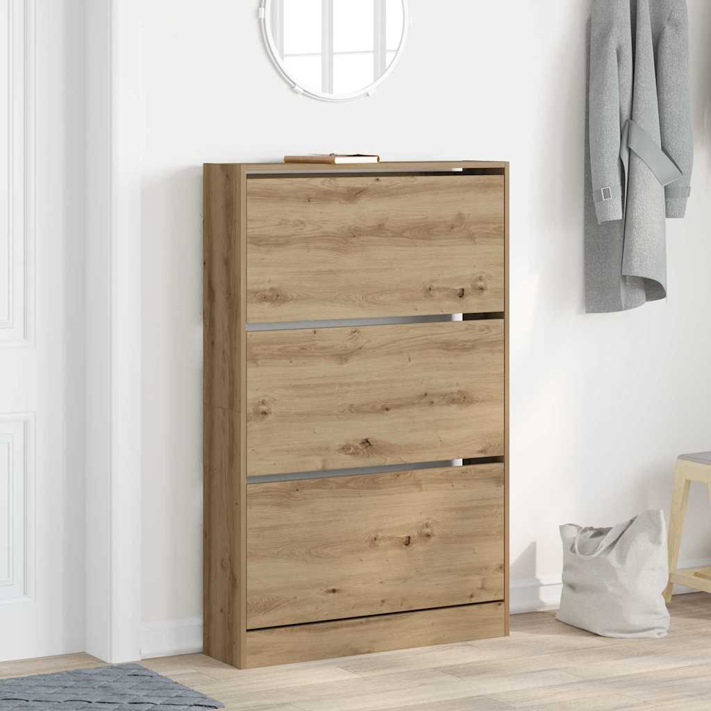 vidaXL Szafka na buty z półką Dąb rzemieślniczy 80 x 21 x 125,5 cm