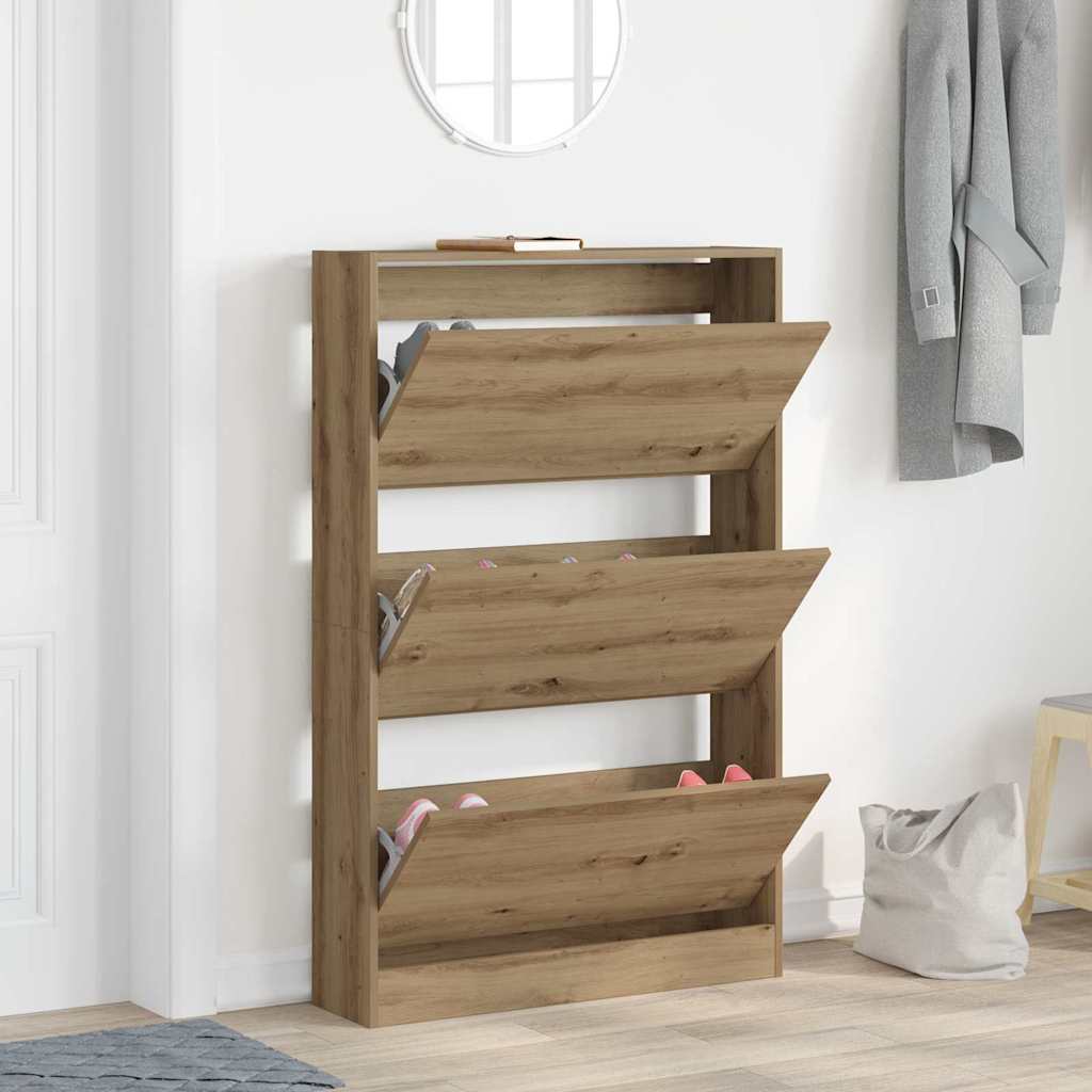 vidaXL Szafka na buty z półką Dąb rzemieślniczy 80 x 21 x 125,5 cm