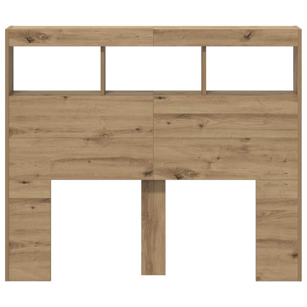 vidaXL Zagłówek Ze LED Lights Dąb rzemieślniczy 120 x 17 x 102 cm
