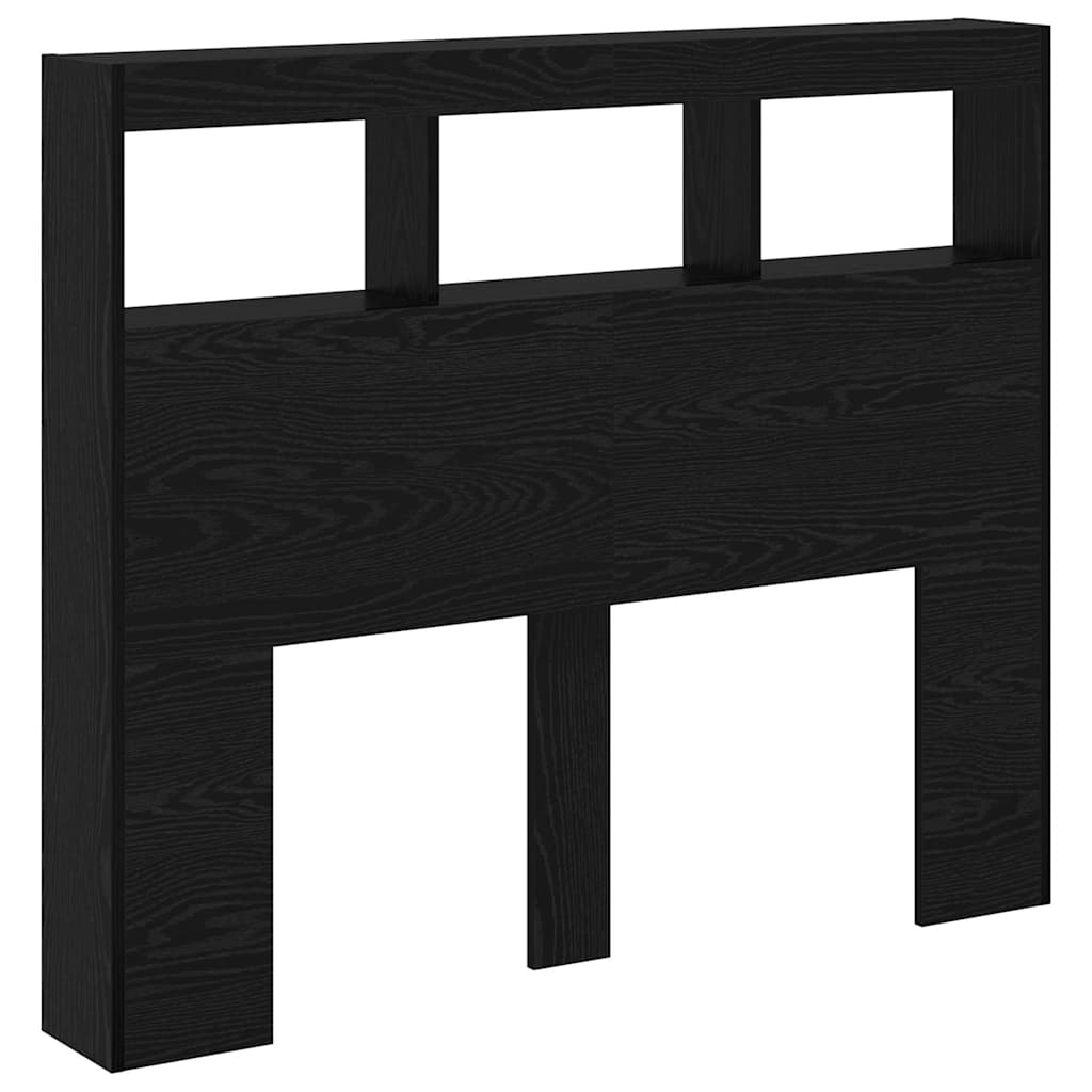 vidaXL Zagłówek Czarny Dąb 120 x 17 x 102 cm Materiał drewnopochodny