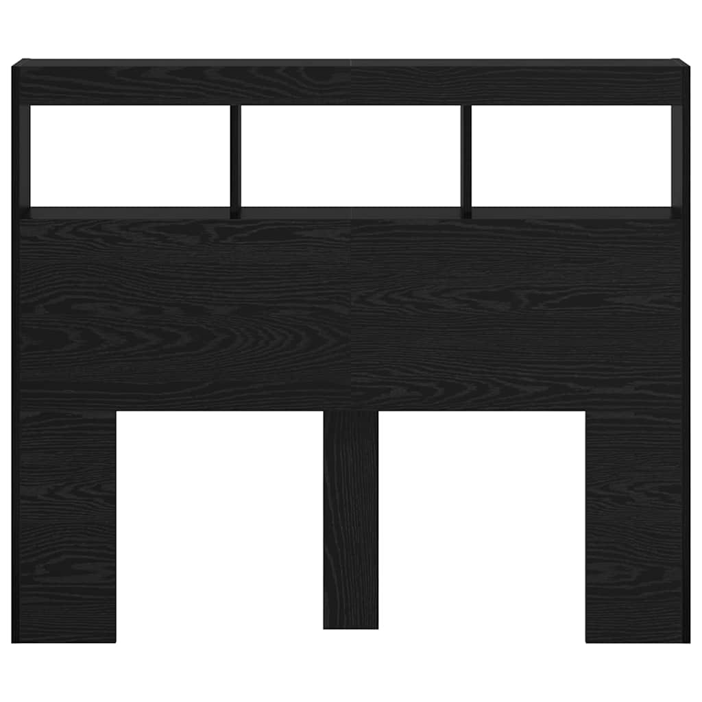 vidaXL Zagłówek Czarny Dąb 120 x 17 x 102 cm Materiał drewnopochodny