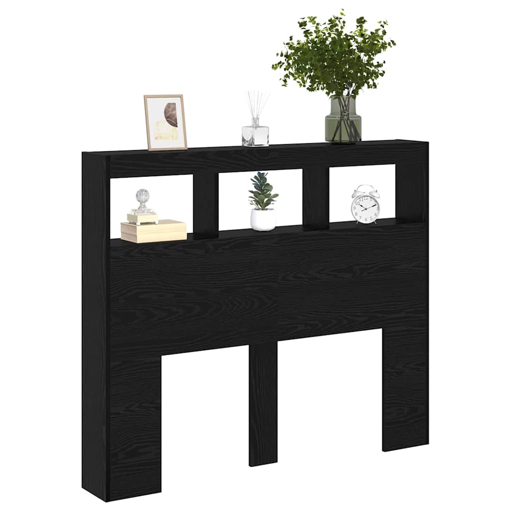 vidaXL Zagłówek Czarny Dąb 120 x 17 x 102 cm Materiał drewnopochodny