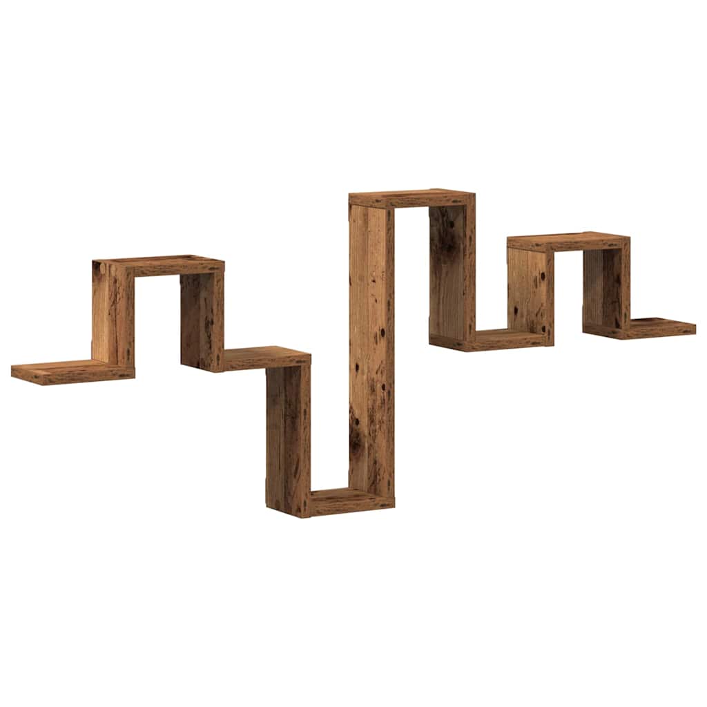 vidaXL Półka ścienna z przechowywaniem Stare drewno 104,5 x 43 x 10 cm