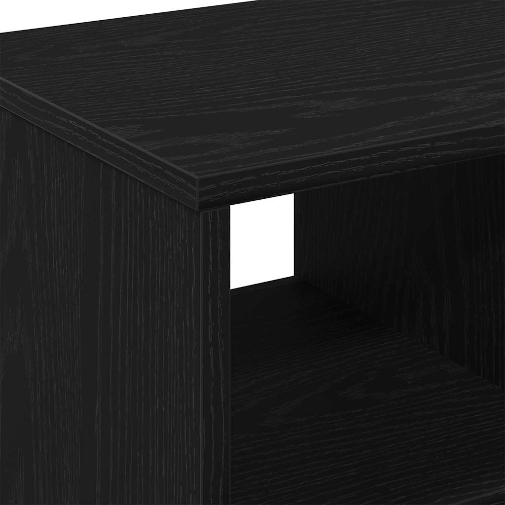 vidaXL Stolik boczny z półką z kołem Czarny dąb 50 x 30 x 55 cm