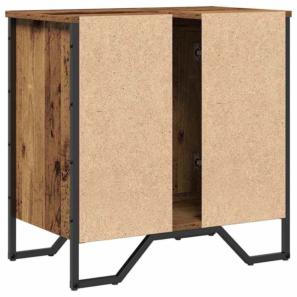 vidaXL Szafka pod umywalkę z drzwiami Stare drewno 60 x 35 x 60 cm