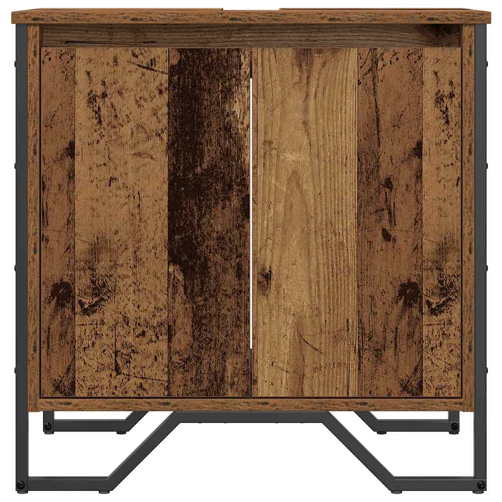 vidaXL Szafka pod umywalkę z drzwiami Stare drewno 60 x 35 x 60 cm