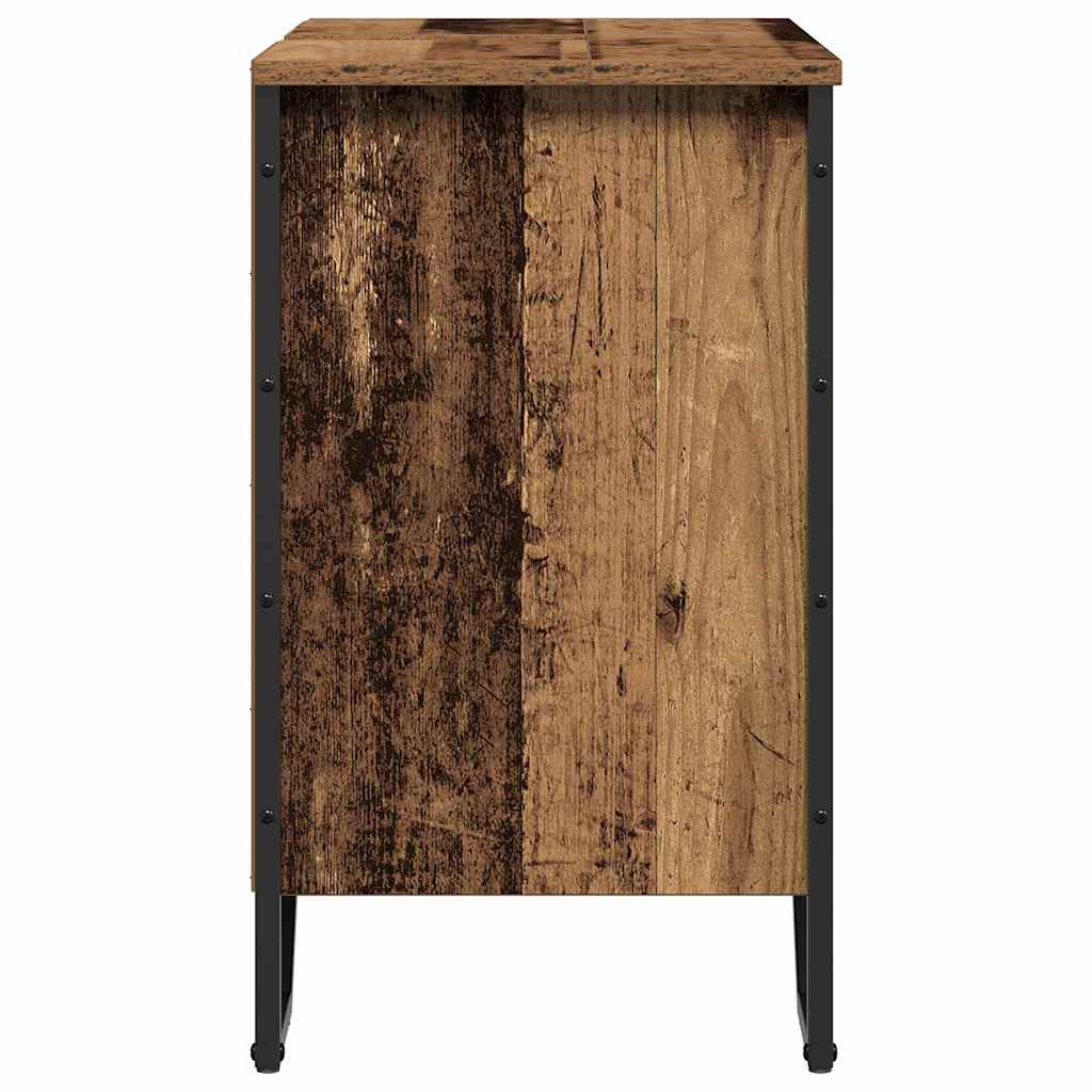 vidaXL Szafka pod umywalkę z drzwiami Stare drewno 60 x 35 x 60 cm