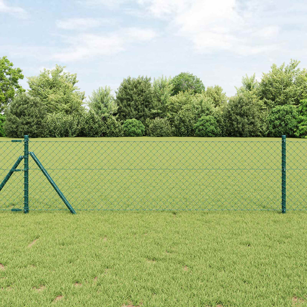 vidaXL Ogrodzenie łańcuchowe 10 x 0,8 m Stal Zielony
