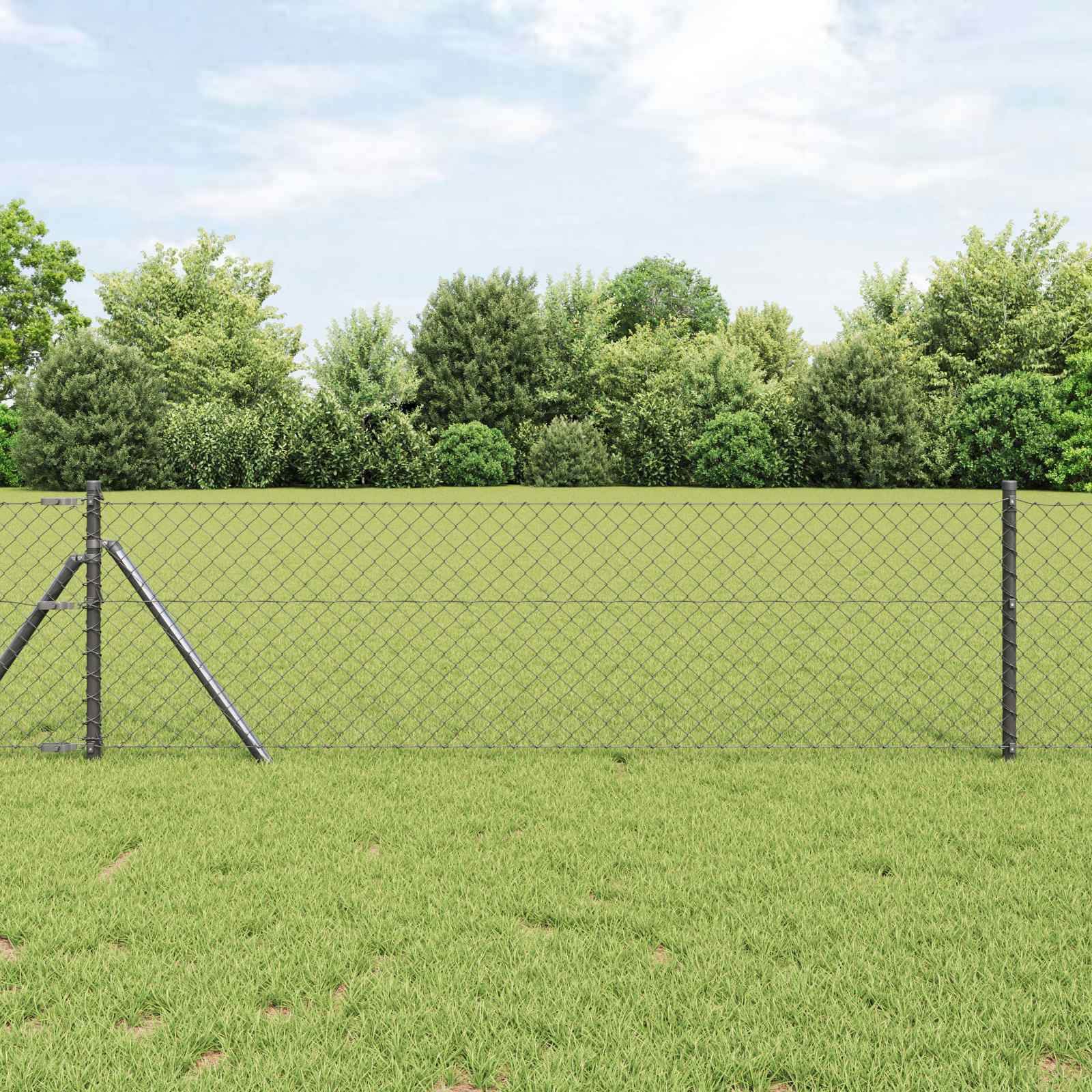vidaXL Ogrodzenie łańcuchowe 10 x 0,8 m Stal Szary