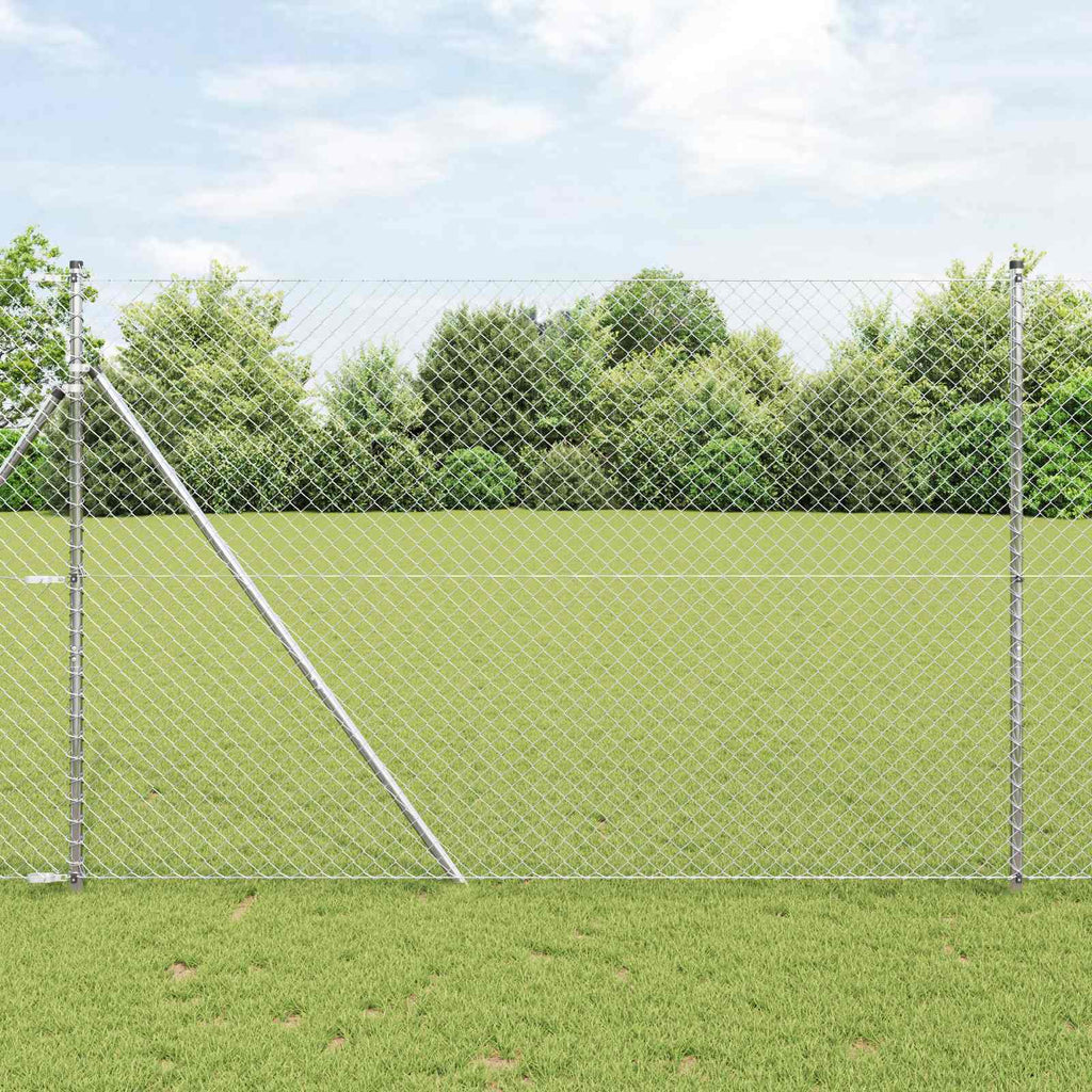 vidaXL Ogrodzenie łańcuchowe 10 x 1,5 m Stal galwanizowana Srebrny