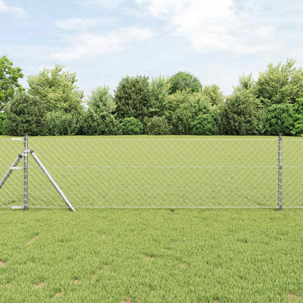 vidaXL Ogrodzenie łańcuchowe 25 x 0,6 m Stal galwanizowana Srebrny