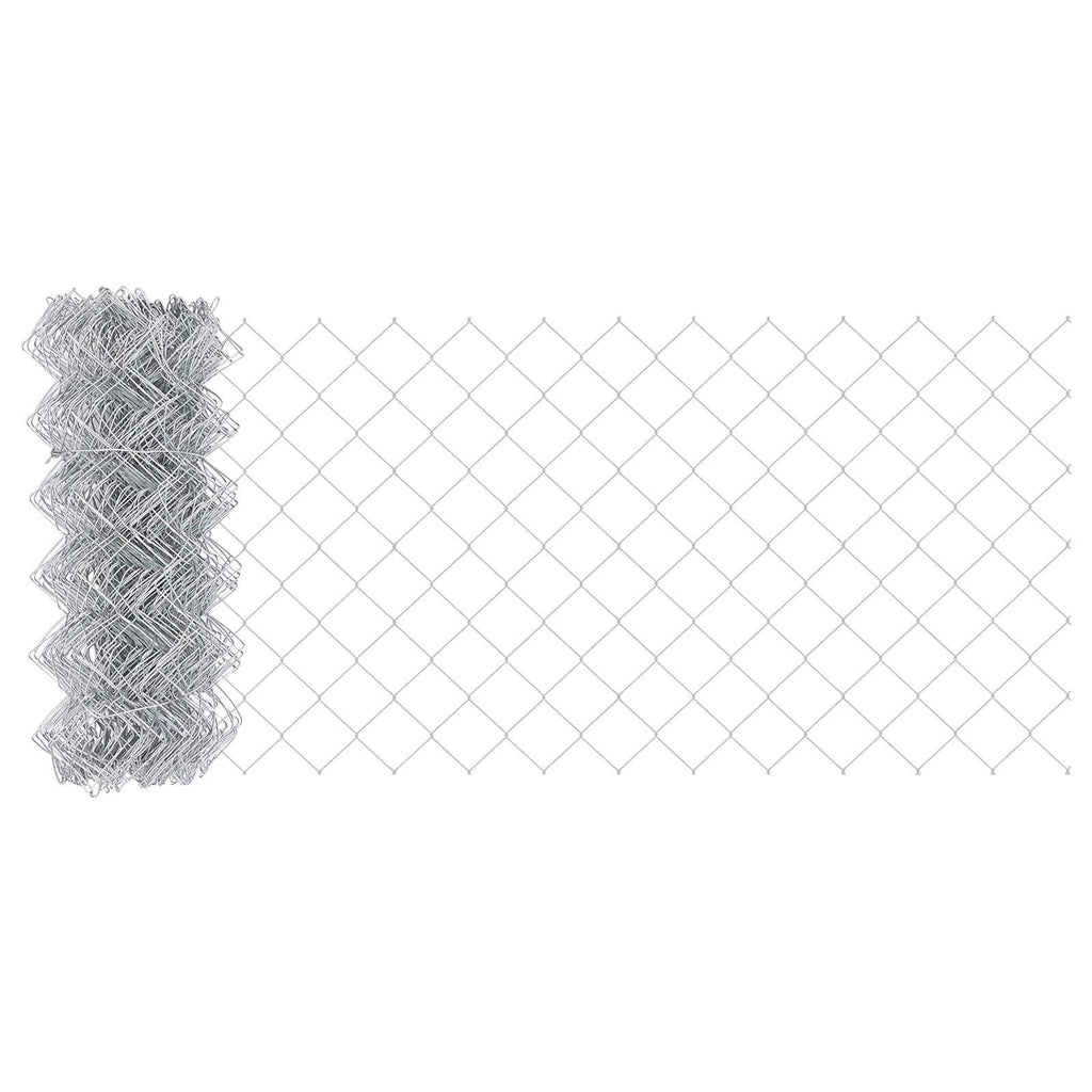 vidaXL Ogrodzenie łańcuchowe 25 x 0,6 m Stal galwanizowana Srebrny