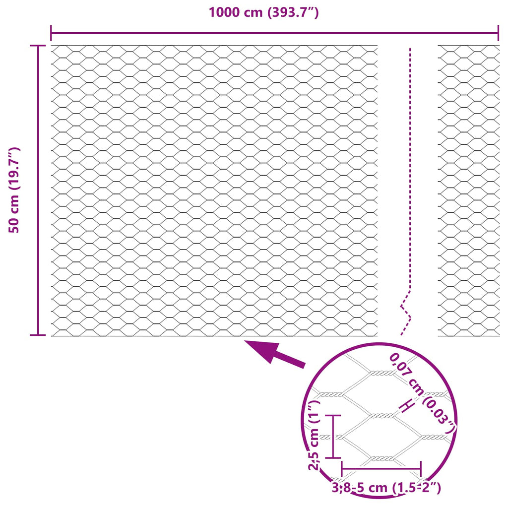 vidaXL Ogrodzenie heksagonalne Zielony 0,5 x 10 m PVC