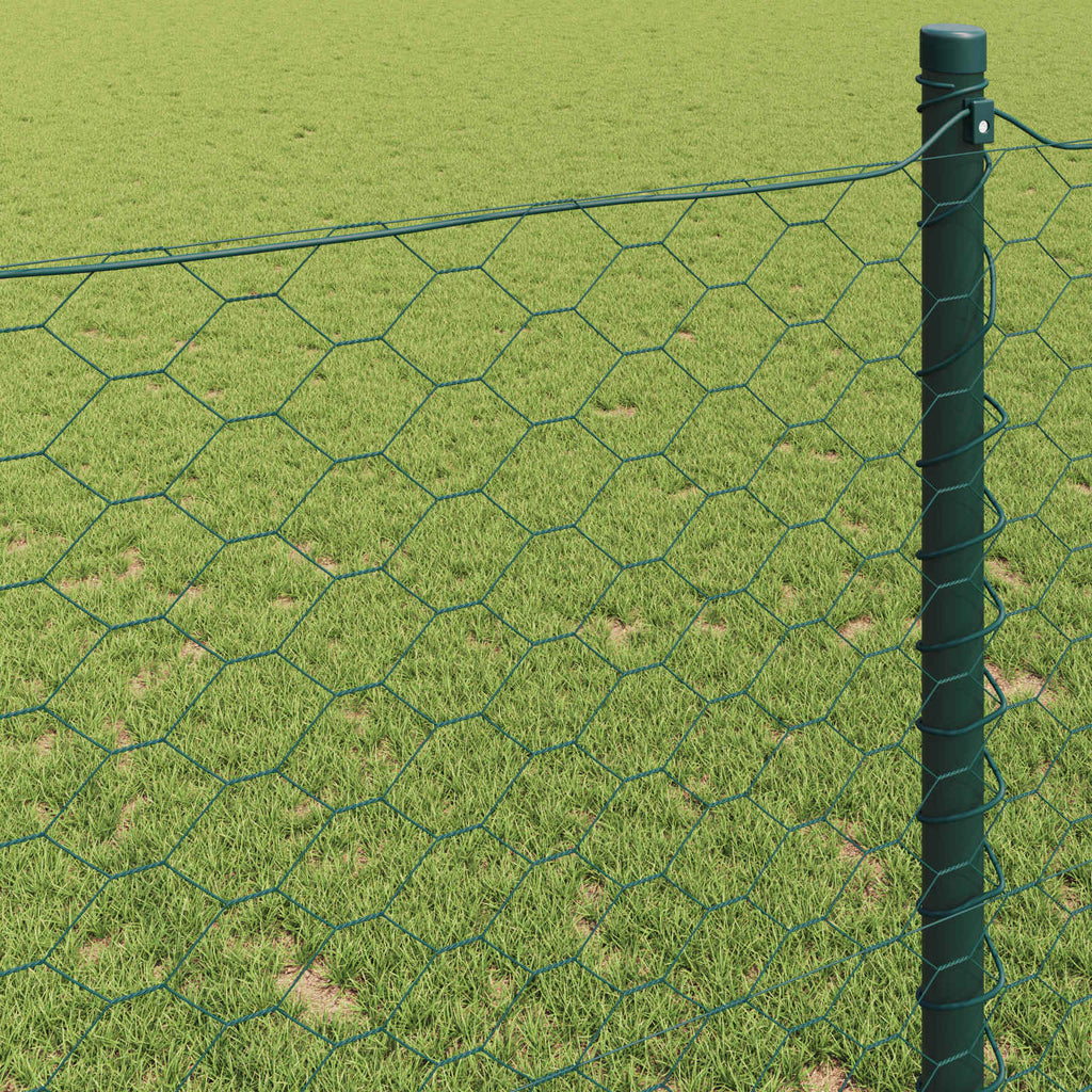 vidaXL Ogrodzenie heksagonalne Zielony 0,6 x 10 m PVC