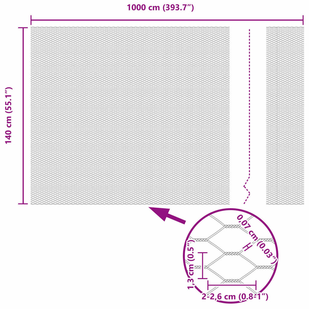 vidaXL Ogrodzenie heksagonalne Zielony 1,4 x 10 m PVC