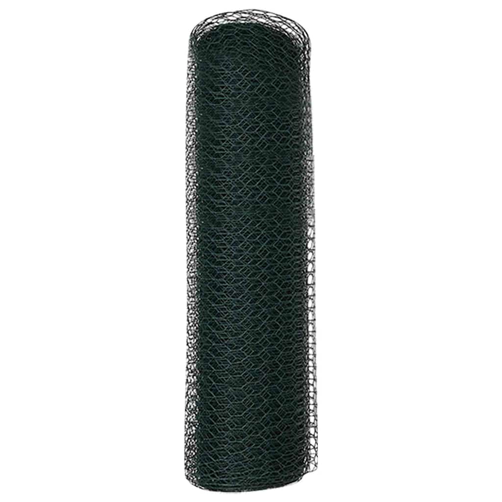 vidaXL Ogrodzenie heksagonalne Zielony 0,6 x 25 m PVC