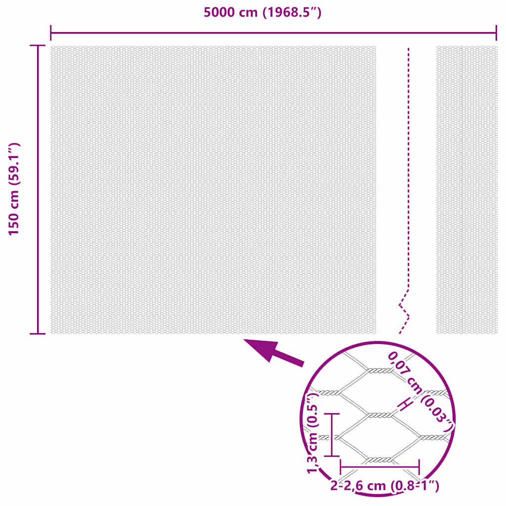 vidaXL Ogrodzenie heksagonalne Zielony 1,5 x 50 m PVC