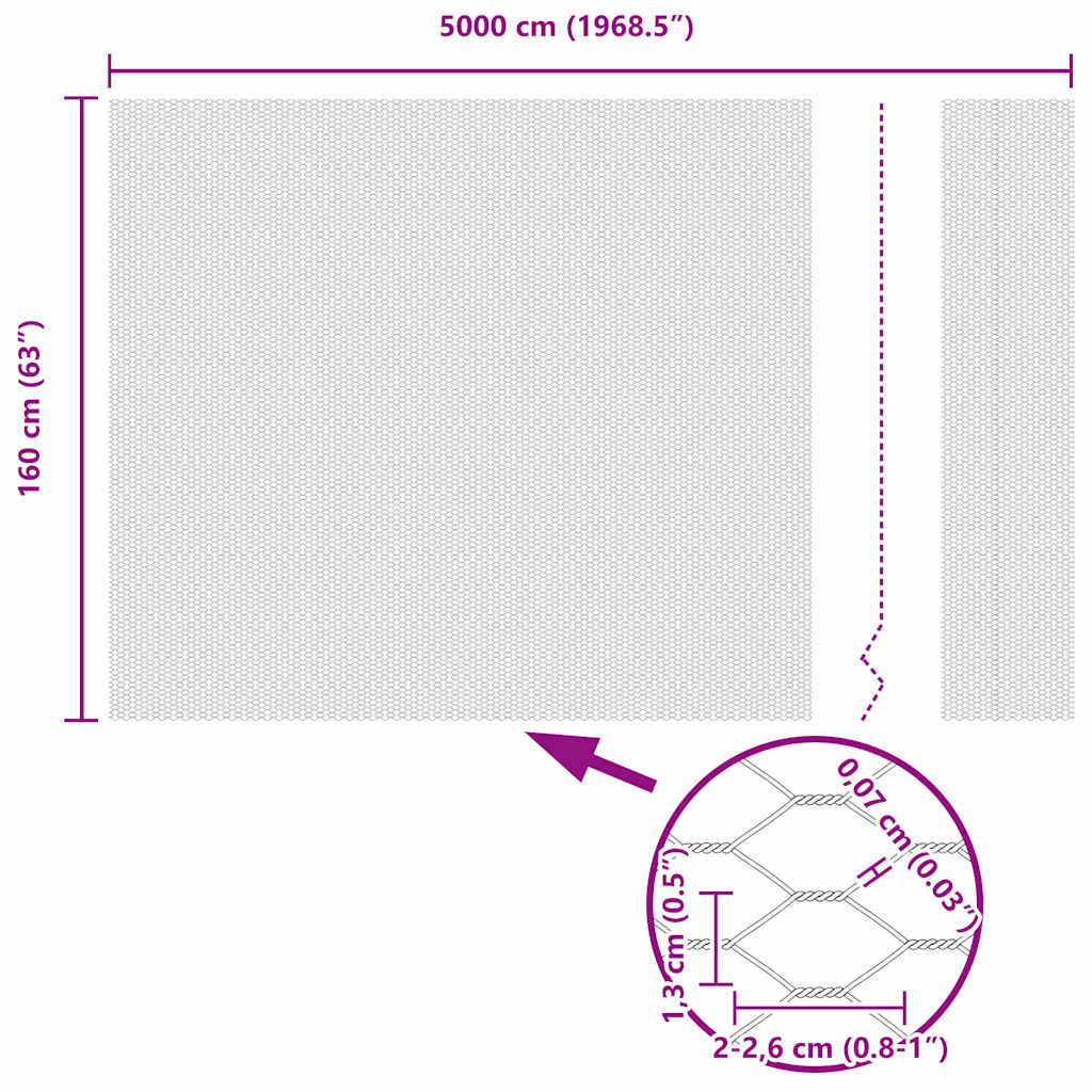 vidaXL Ogrodzenie heksagonalne Zielony 1,6 x 50 m PVC