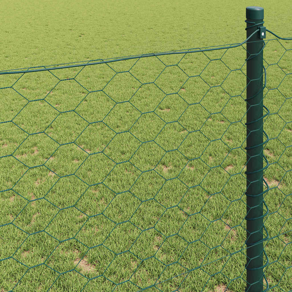 vidaXL Ogrodzenie heksagonalne Zielony 0,8 x 100 m PVC