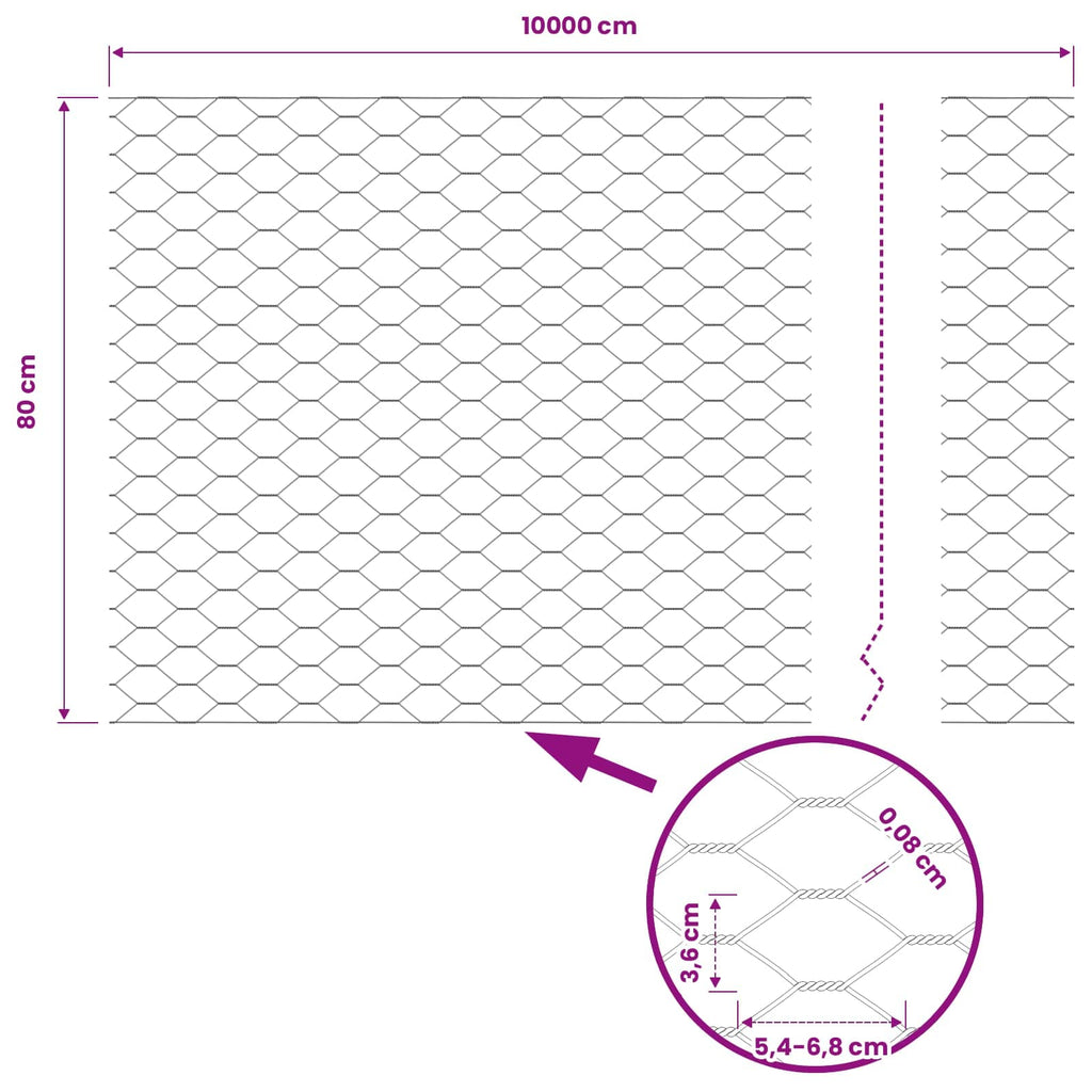 vidaXL Ogrodzenie heksagonalne Zielony 0,8 x 100 m PVC