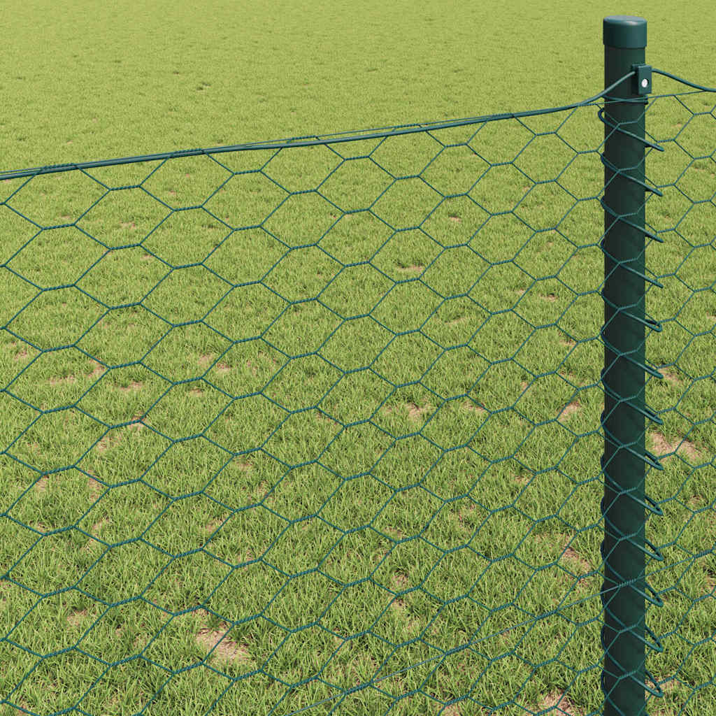 vidaXL Ogrodzenie heksagonalne Zielony 1,5 x 100 m PVC