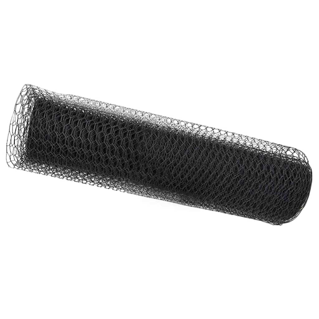 vidaXL Ogrodzenie heksagonalne Szary 0,8 x 25 m PVC