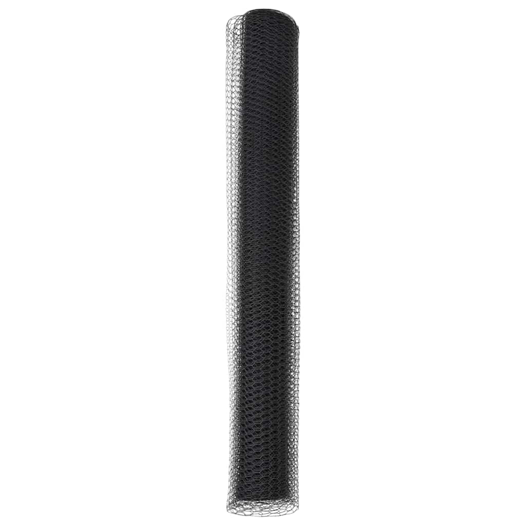 vidaXL Ogrodzenie heksagonalne Szary 1,4 x 25 m PVC