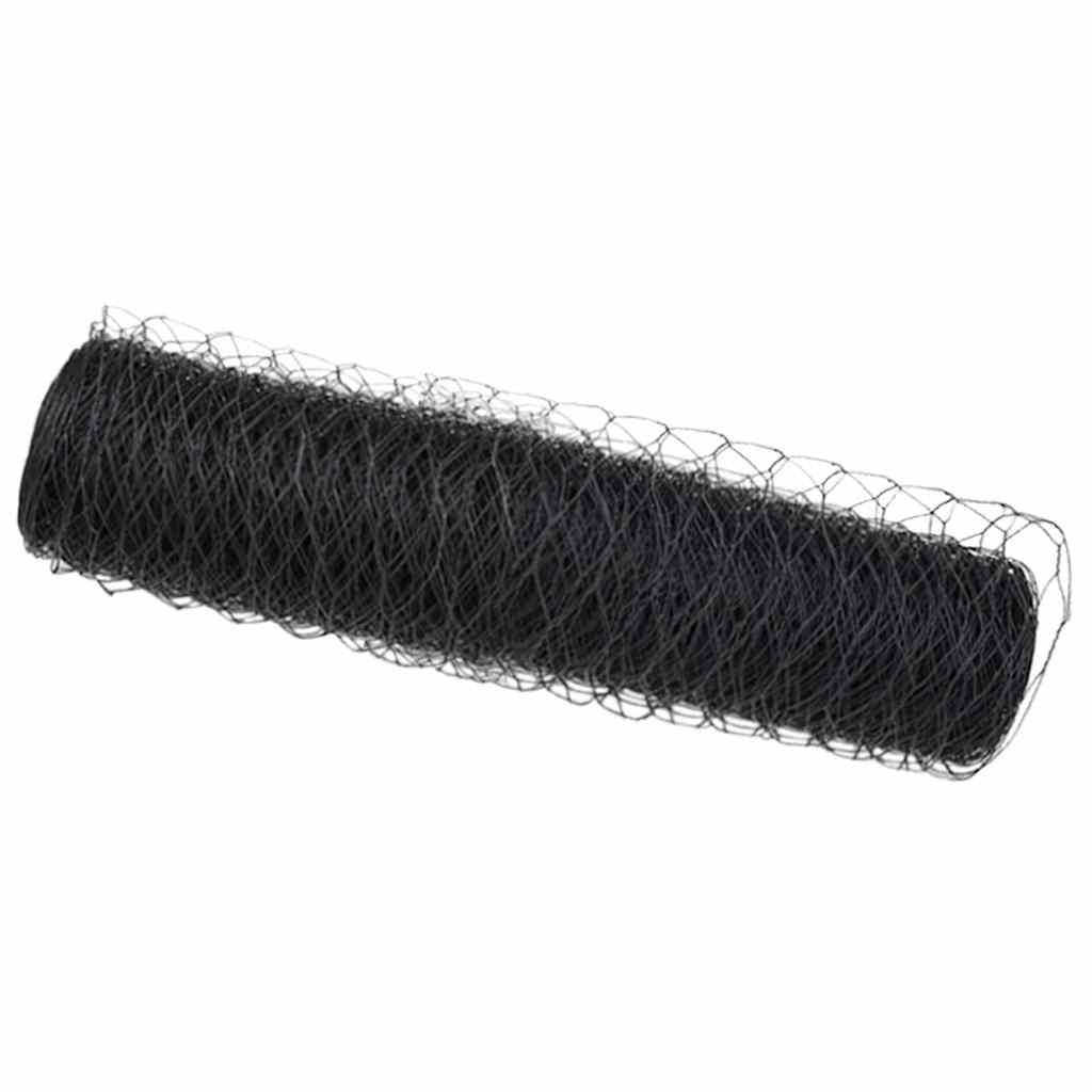 vidaXL Ogrodzenie heksagonalne Szary 0,4 x 50 m PVC