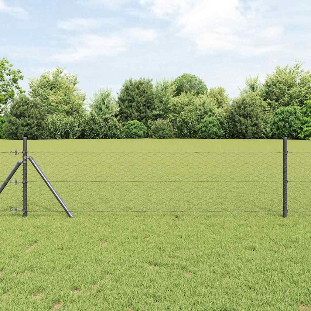 vidaXL Ogrodzenie heksagonalne Szary 0,4 x 50 m PVC