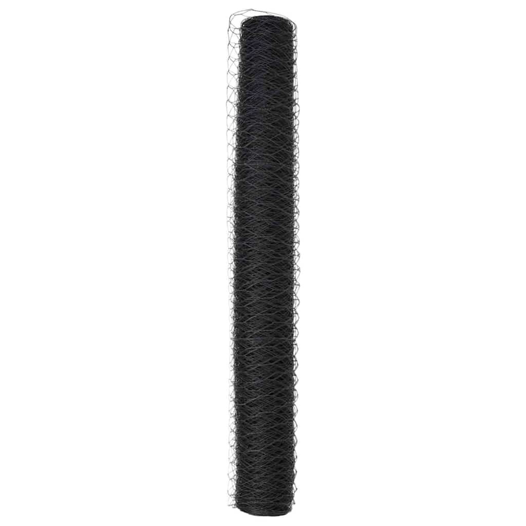 vidaXL Ogrodzenie heksagonalne Szary 1 x 50 m PVC