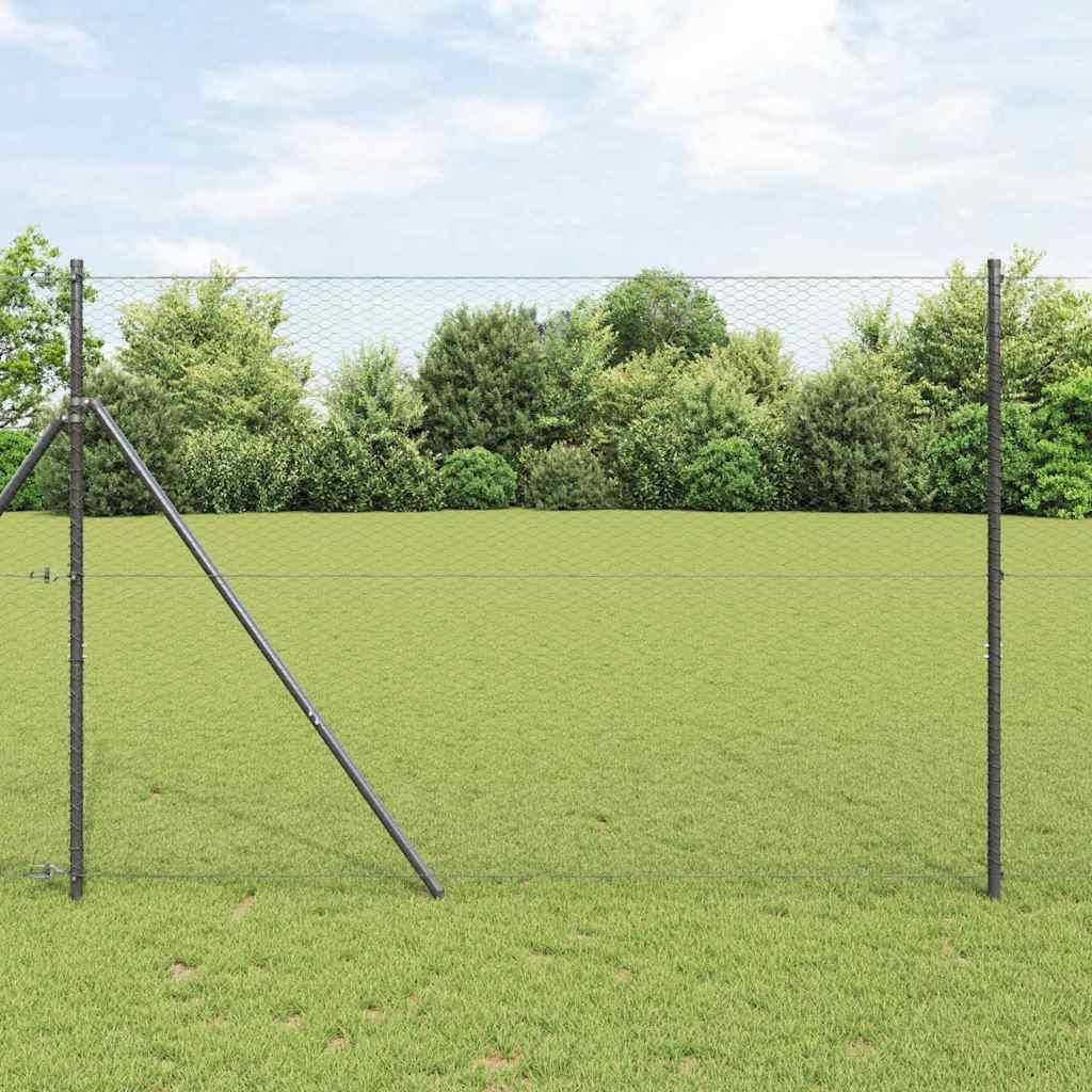 vidaXL Ogrodzenie heksagonalne Szary 1,5 x 50 m PVC