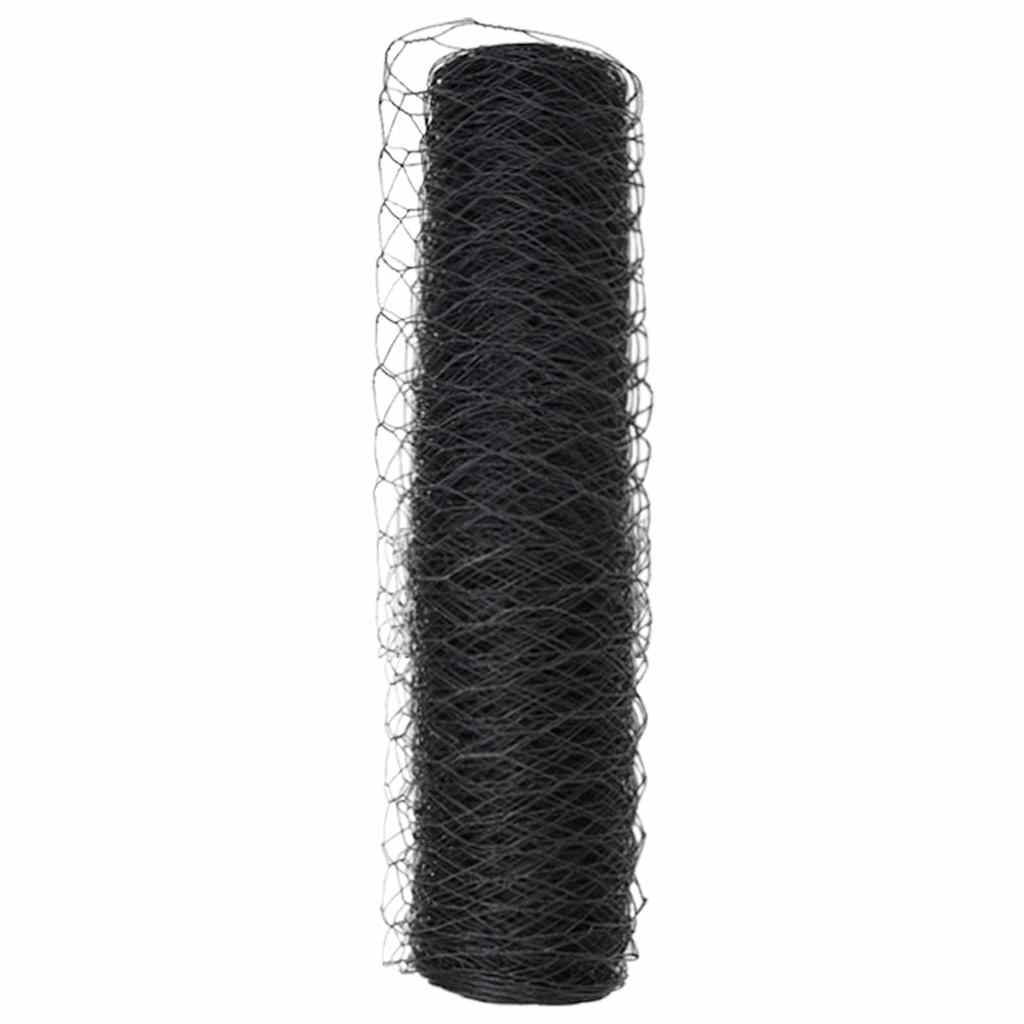 vidaXL Ogrodzenie heksagonalne Szary 0,4 x 100 m PVC