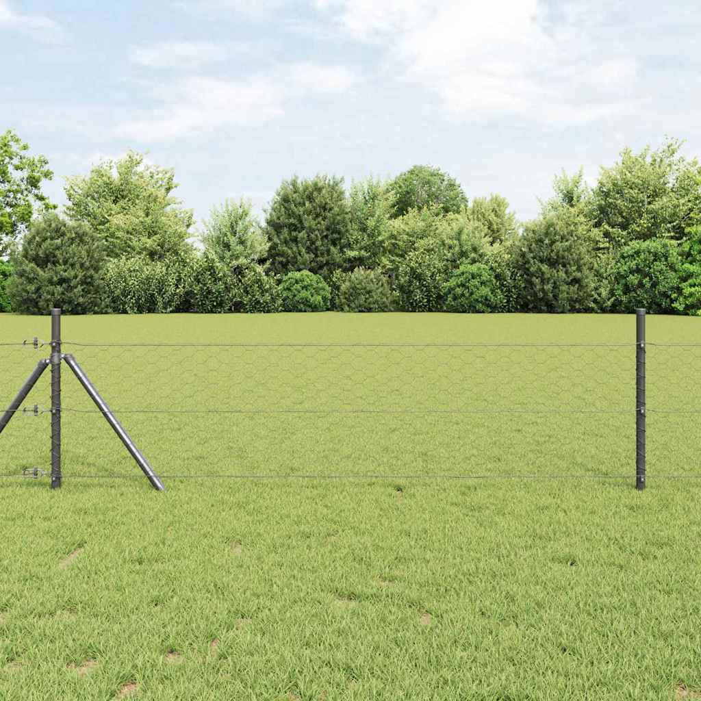 vidaXL Ogrodzenie heksagonalne Szary 1,4 x 100 m PVC
