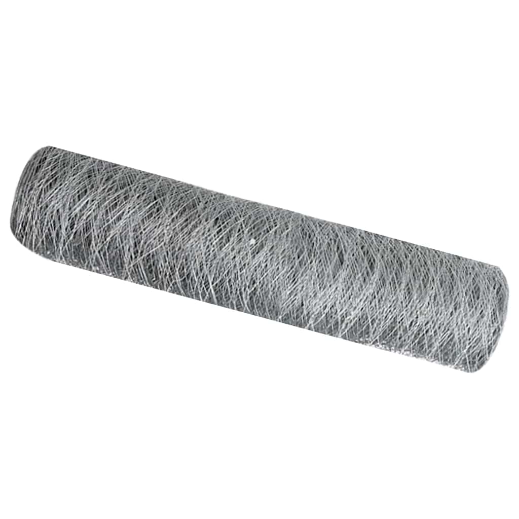 vidaXL Ogrodzenie heksagonalne Srebrny 0,5 x 10 m Stal galwanizowana