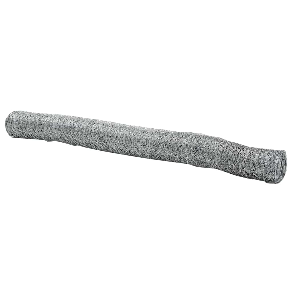 vidaXL Ogrodzenie heksagonalne Srebrny 1 x 10 m Stal galwanizowana