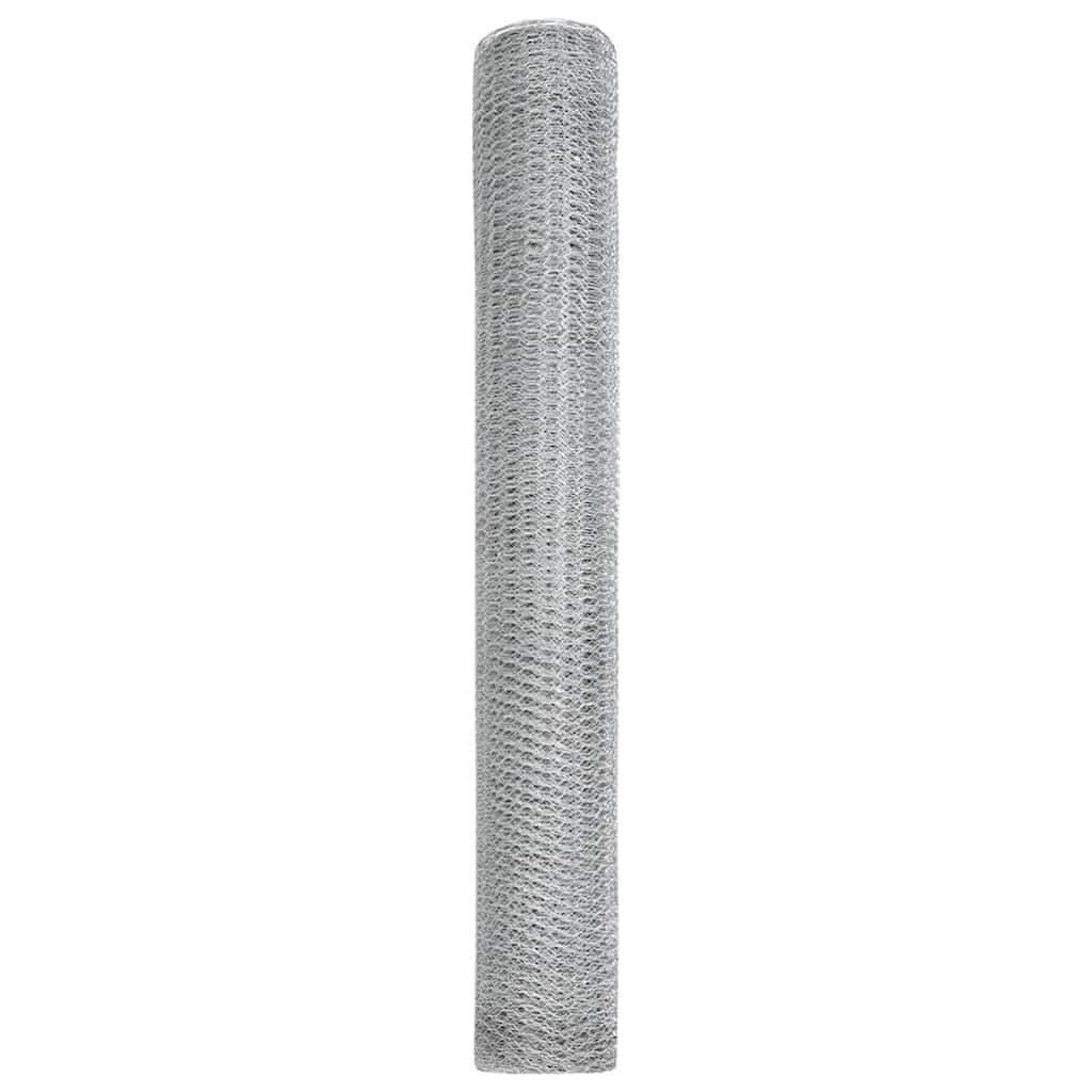 vidaXL Ogrodzenie heksagonalne Srebrny 1,2 x 10 m Stal galwanizowana