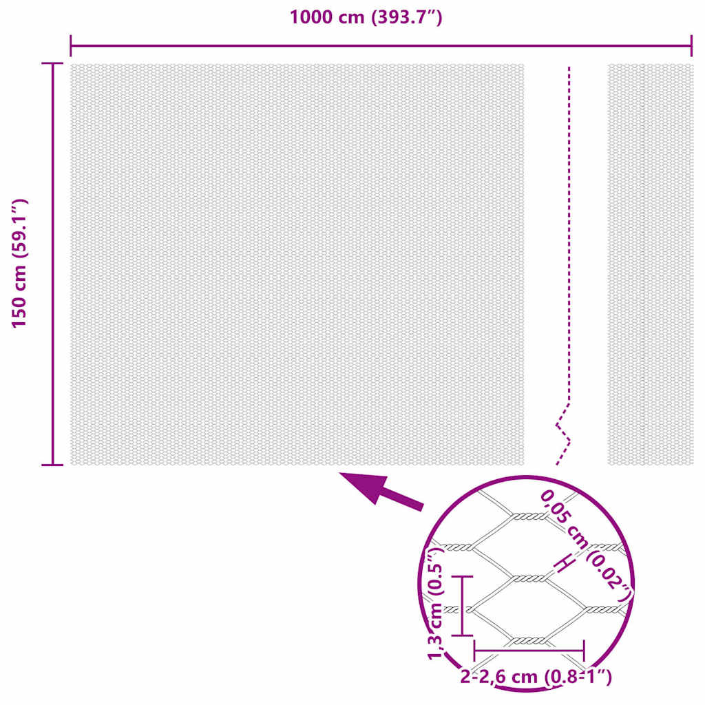 vidaXL Ogrodzenie heksagonalne Srebrny 1,5 x 10 m Stal galwanizowana