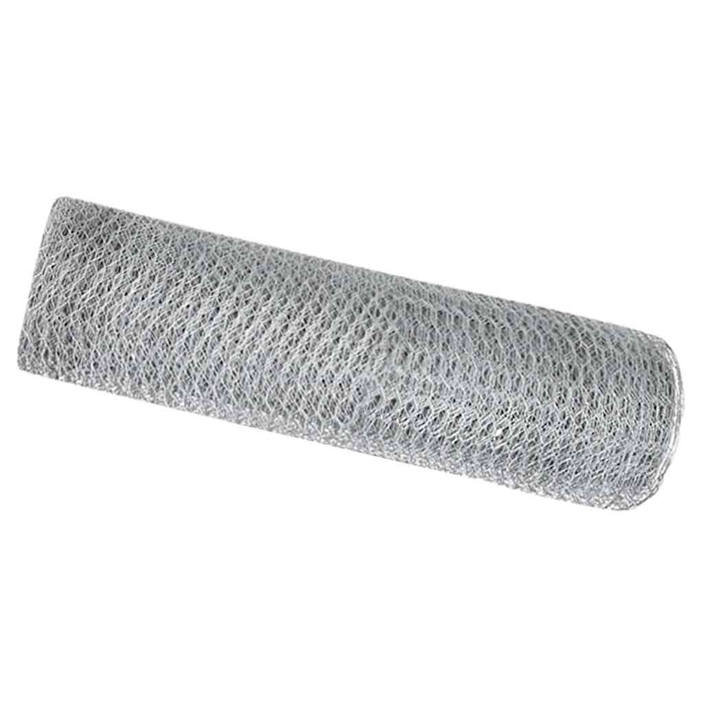 vidaXL Ogrodzenie heksagonalne Srebrny 0,8 x 25 m Stal galwanizowana