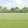 vidaXL Ogrodzenie heksagonalne Srebrny 1,4 x 25 m Stal galwanizowana