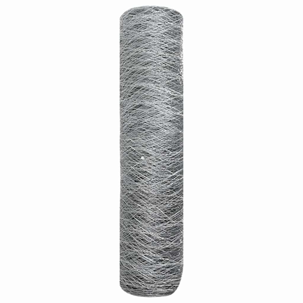 vidaXL Ogrodzenie heksagonalne Srebrny 0,4 x 50 m Stal galwanizowana