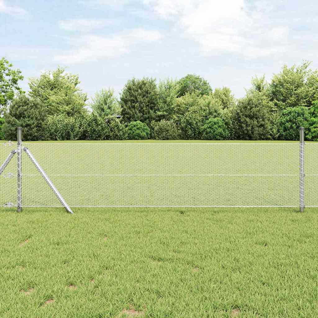 vidaXL Ogrodzenie heksagonalne Srebrny 0,5 x 50 m Stal galwanizowana