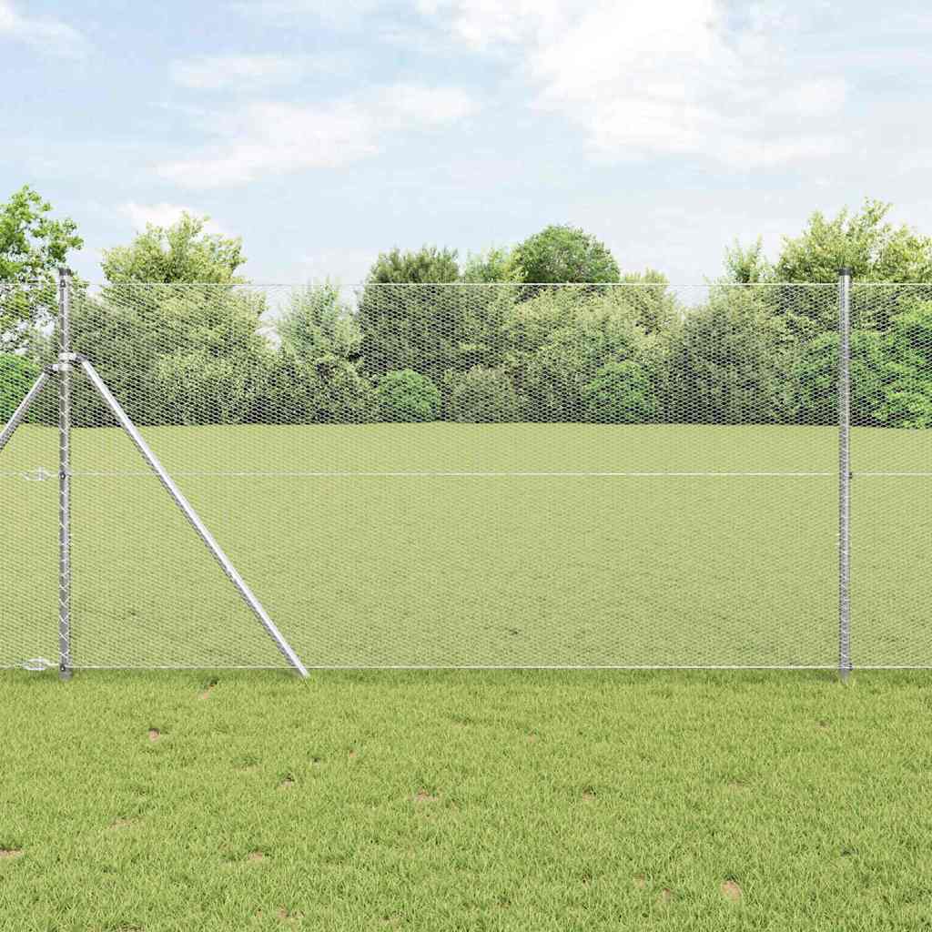 vidaXL Ogrodzenie heksagonalne Srebrny 1,2 x 50 m Stal galwanizowana