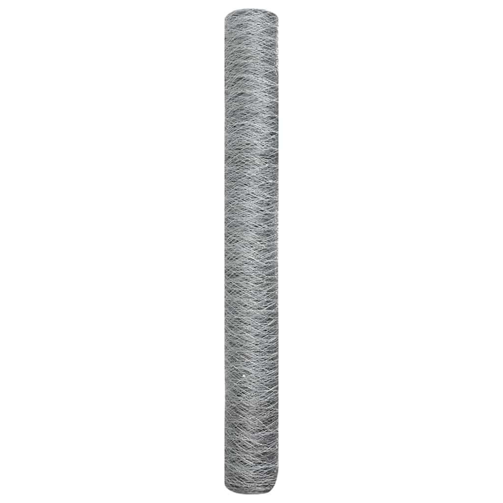 vidaXL Ogrodzenie heksagonalne Srebrny 1,2 x 50 m Stal galwanizowana