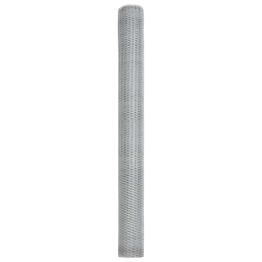 vidaXL Ogrodzenie heksagonalne Srebrny 1,6 x 50 m Stal galwanizowana