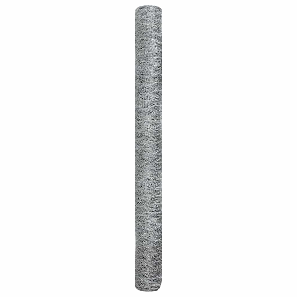 vidaXL Ogrodzenie heksagonalne Srebrny 1,6 x 50 m Stal galwanizowana