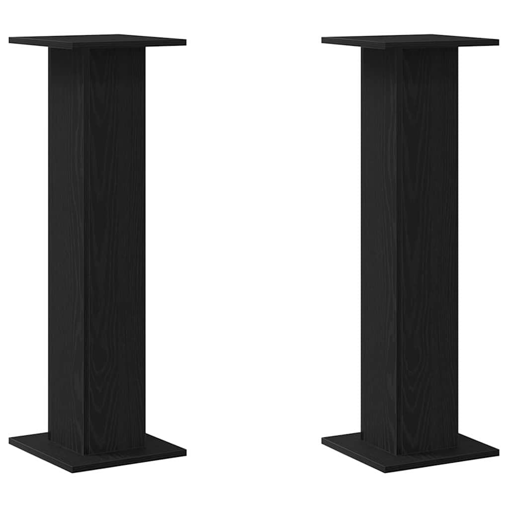 vidaXL Stojak na rośliny 2 pcs Czarny Dąb 30 x 30 x 95 cm