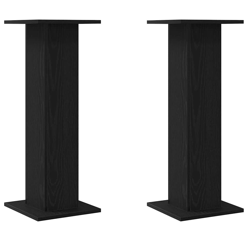 vidaXL Stojak na rośliny 2 pcs Czarny Dąb 30 x 30 x 80 cm