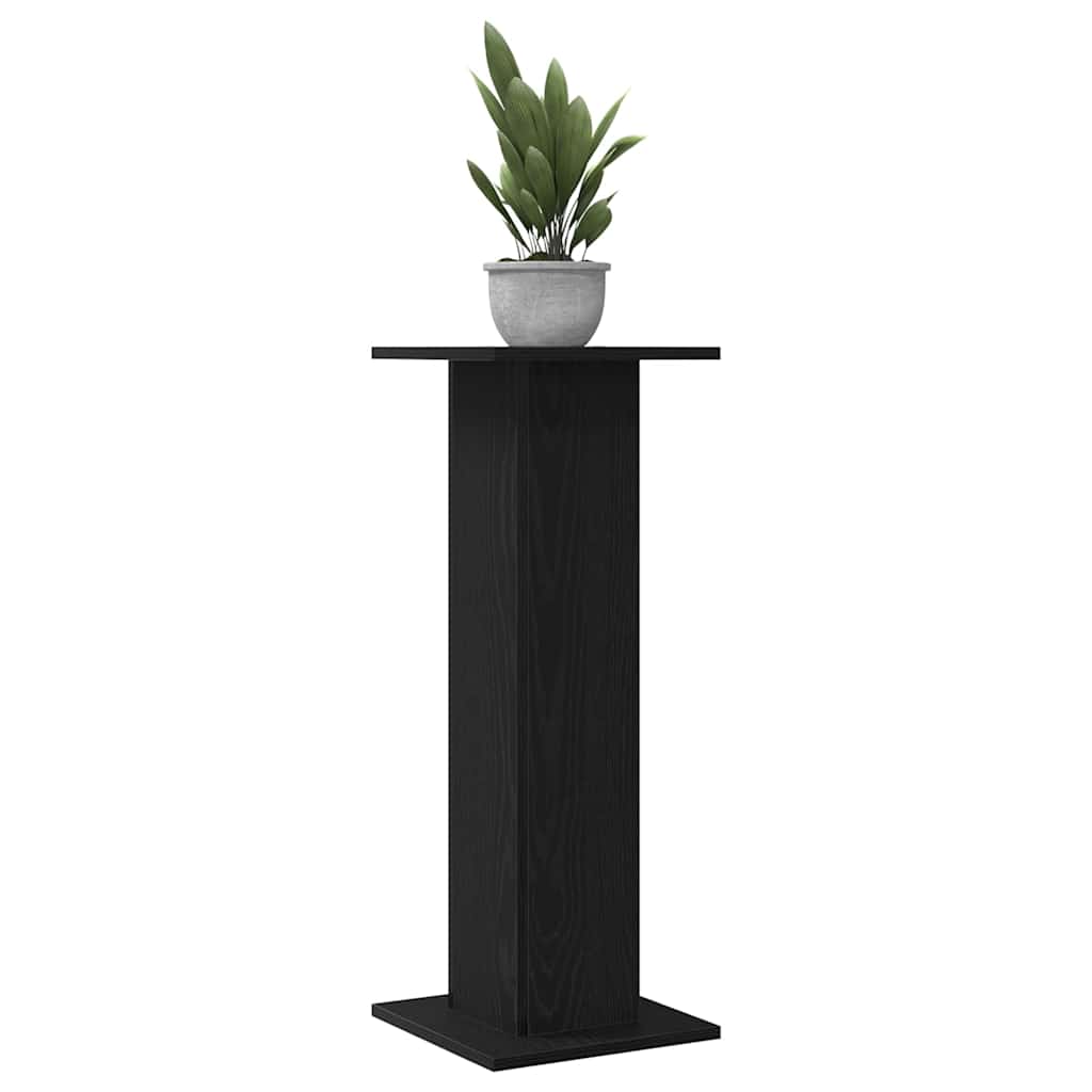 vidaXL Stojak na rośliny 2 pcs Czarny Dąb 30 x 30 x 80 cm